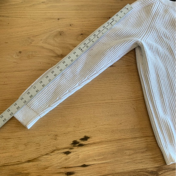 Theory Speckled Crew Neck Sweater White Long‎ Sleeve Women’s Large Preloved - Picture 5 of 7